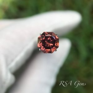 brown zircon faceted colored gemstone