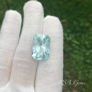 Aquamarine, faceted colored gemstone