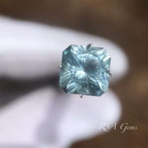 aquamarine faceted colored gemstone
